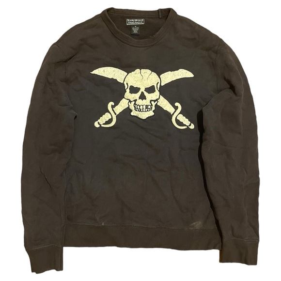 Lucky Brand Vintage Inspired Crewneck Pirate Skull Sweater - Picture 1 of 5